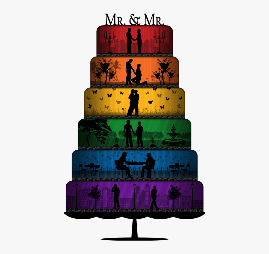 Six-tiered, Gay Pride, Wedding Cake - Pasteles De Boda Gay, HD Png Download