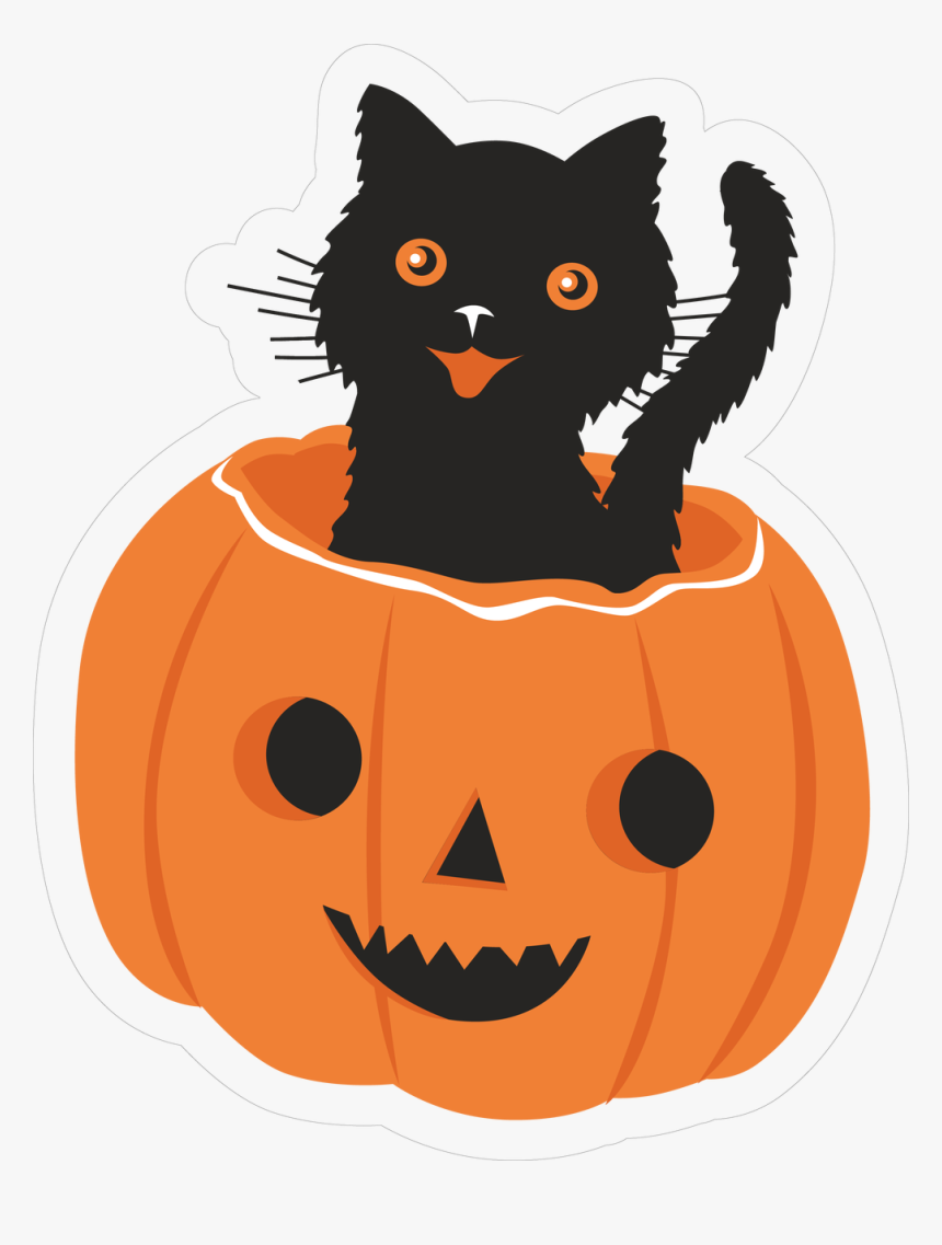 Cat In Pumpkin Print & Cut File - Pumpkin Images To Print, HD Png Download