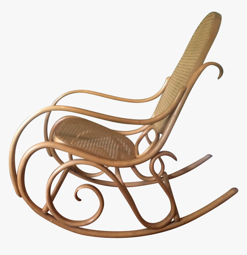 1960s Thonet Bentwood Rocker With Caned Back & Seat - Rocking Chair, HD Png Download