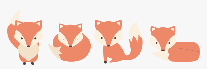 Poses Big Image Png - Cartoon Of Foxes Clip Art, Transparent Png