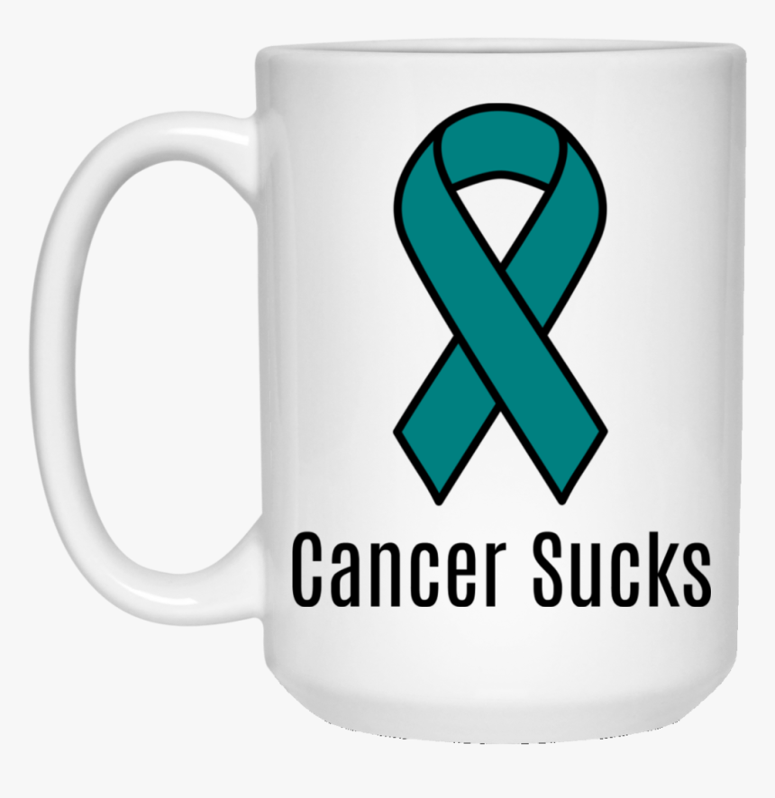 Cancer Sucks Teal Ribbon Ovarian Cancer Awareness - Cervical Cancer Ribbon Png, Transparent Png
