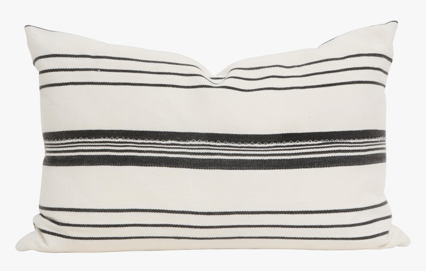 Vintage African Mudcloth Pillow Striped Lumbar, Black - Black And White Striped Pillow, HD Png Download