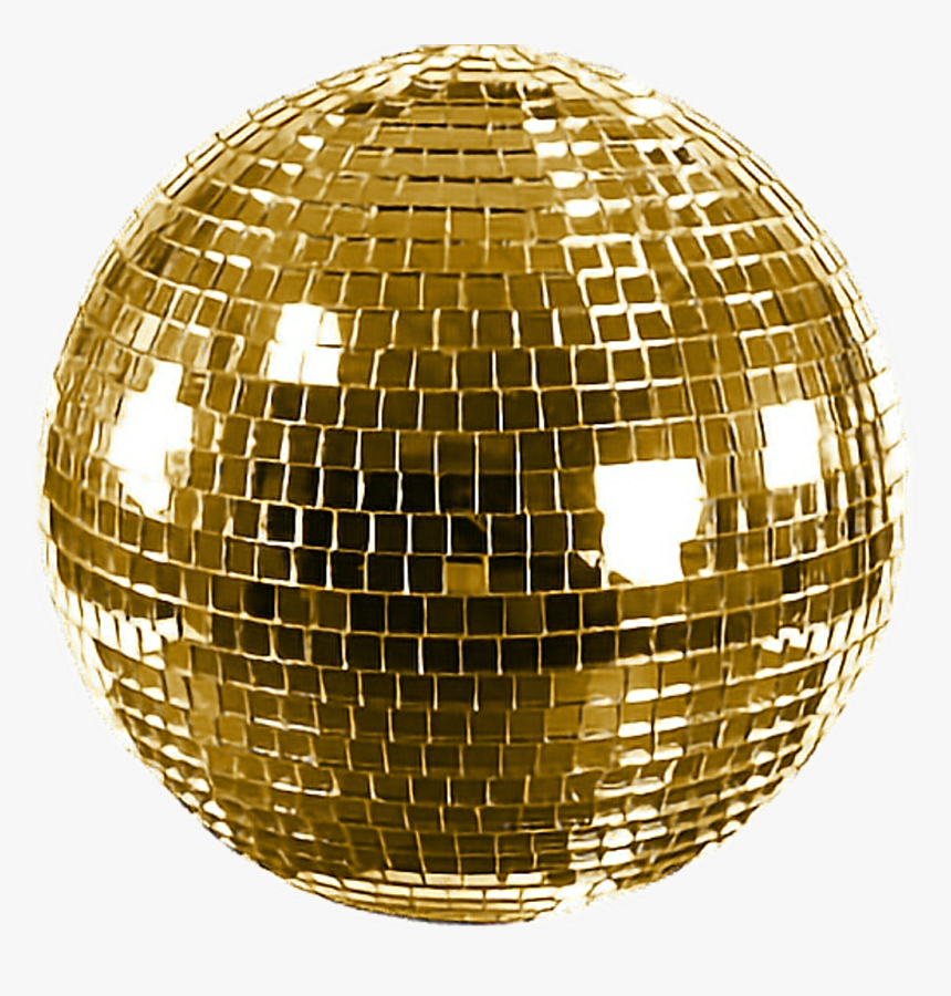 Holidayparty Globe Glow Party Ball Ftestickers - Gold Disco Ball Png, Transparent Png