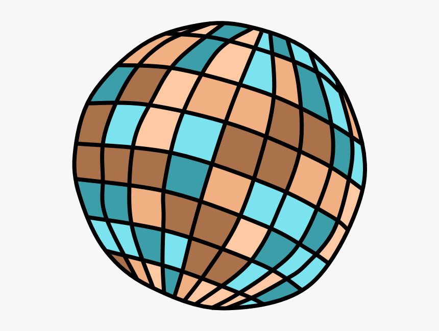 Disco Ball, Blue, Brown - Disco Ball Png Art, Transparent Png
