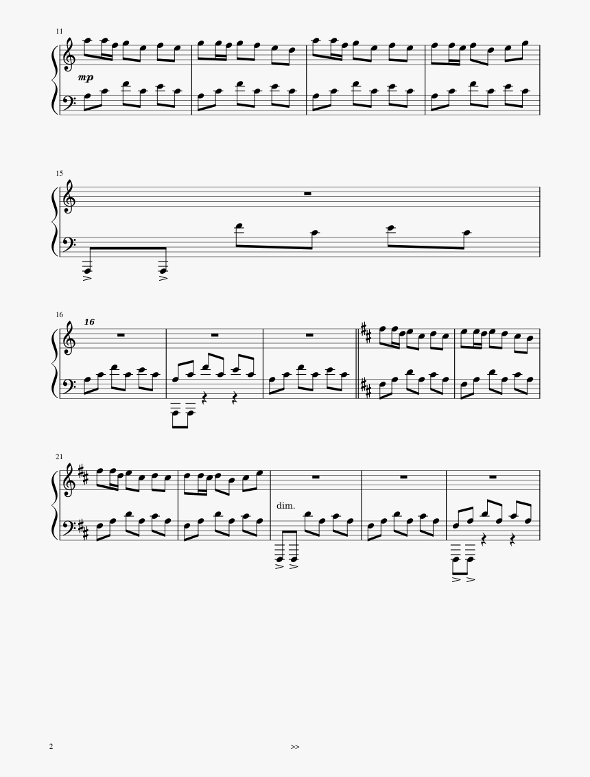 The Following Theme Piano Tutorial - Crush Beautiful Piano Sheet, HD Png Download