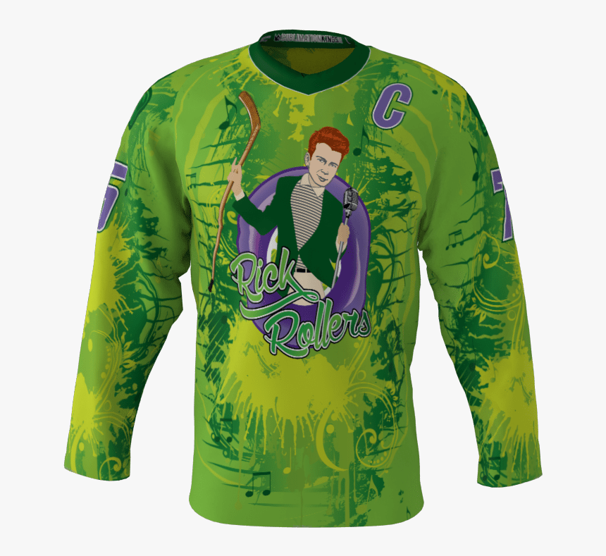 Rick Rollers Custom Hockey Jersey - Long-sleeved T-shirt, HD Png Download