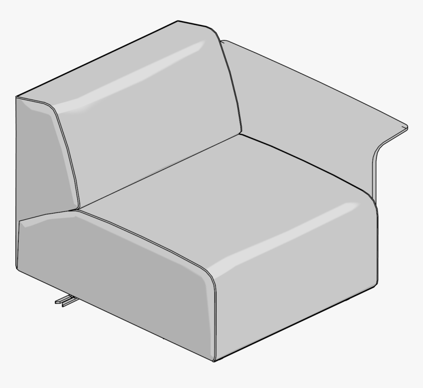 Lnge Chair-rh,arm,low Back,wood Arm - Sofa Bed, HD Png Download