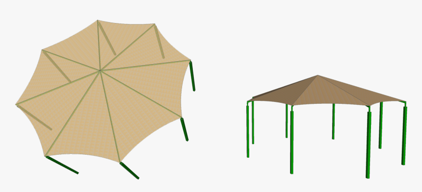 This Octagon Shape Shade Structure Is Excellent For - Umbrella, HD Png Download