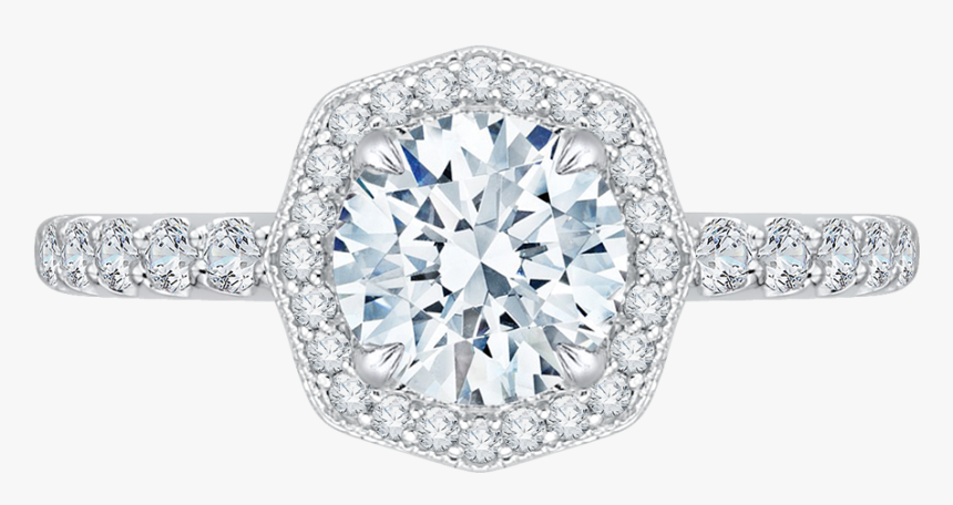 Engagement Rings Octagon Halo, HD Png Download