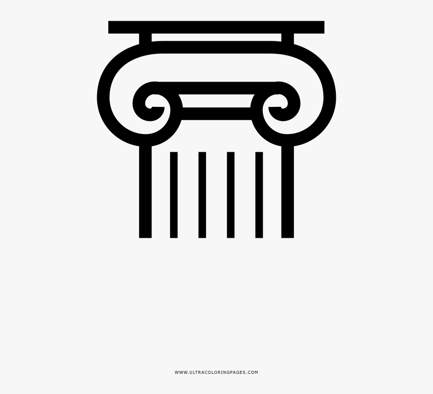 Greek Column Coloring Page - Columna Griega Dibujo Png, Transparent Png