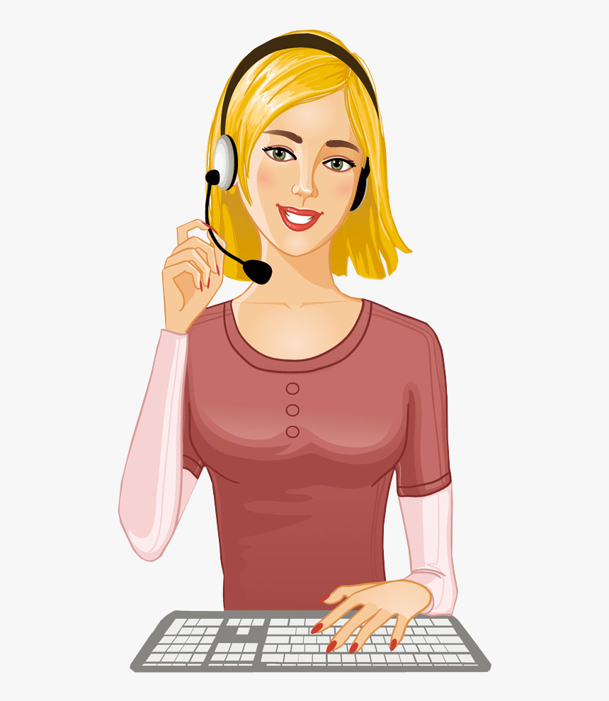 Pretty Girl With Headphone And Computer - Clipart Girl With Headphones Png, Transparent Png