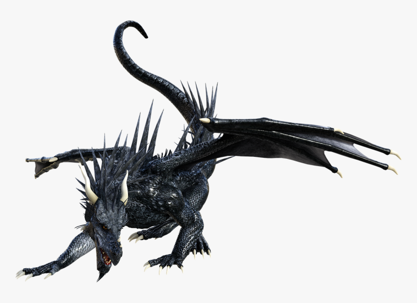 Dragon, Black Dragon, Animal, Reptile, Lizard, Fantasy - Phasianidae, HD Png Download