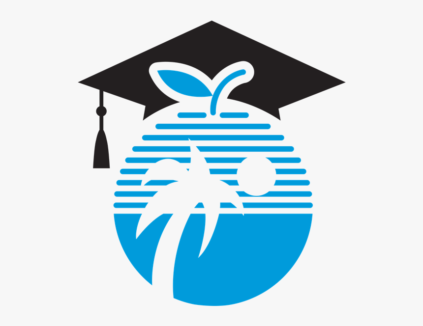 Blue Circle With A Palm Tree And Sun In Silhouette - Broward County Public Schools Logo Png, Transparent Png