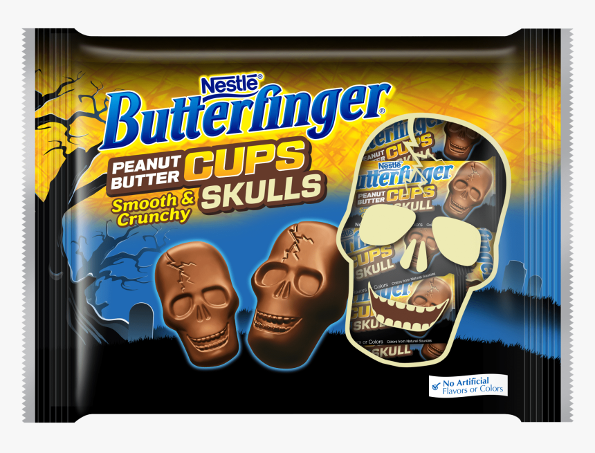 Butterfinger Fun-size Peanut Butter Cups Skulls - Butterfinger Halloween, HD Png Download
