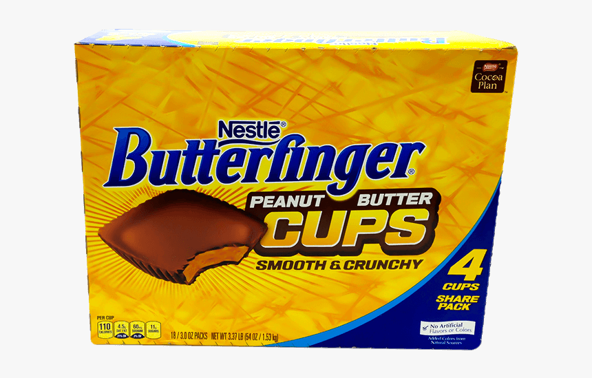 Nestle Butterfinger 4 Cup 3oz 85g Box Of 18 B - Butterfinger Candy Bar, HD Png Download