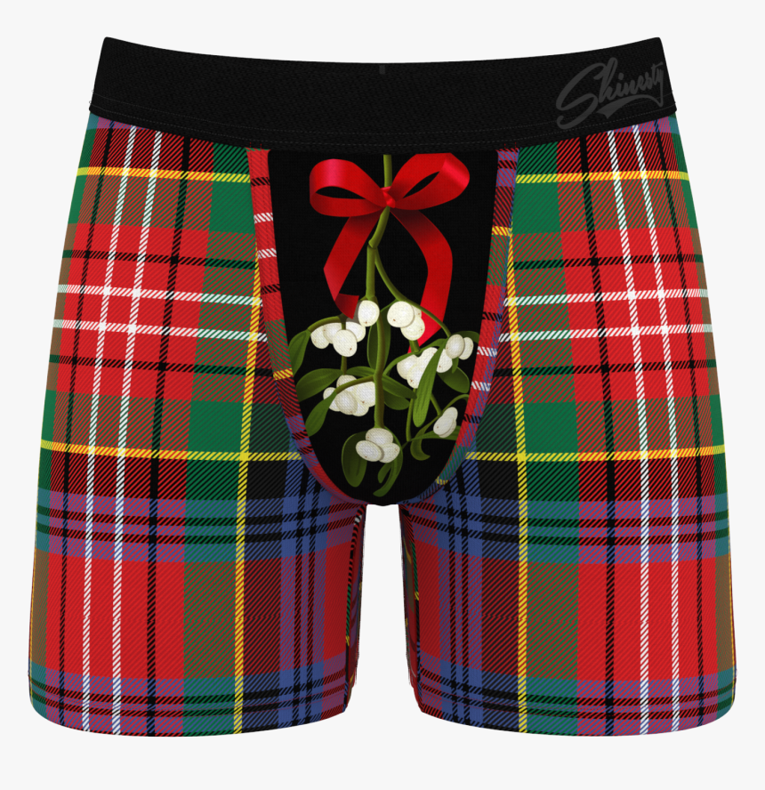 Mistletoe Plaid Ball Hammock Christmas Boxers - Tartan, HD Png Download