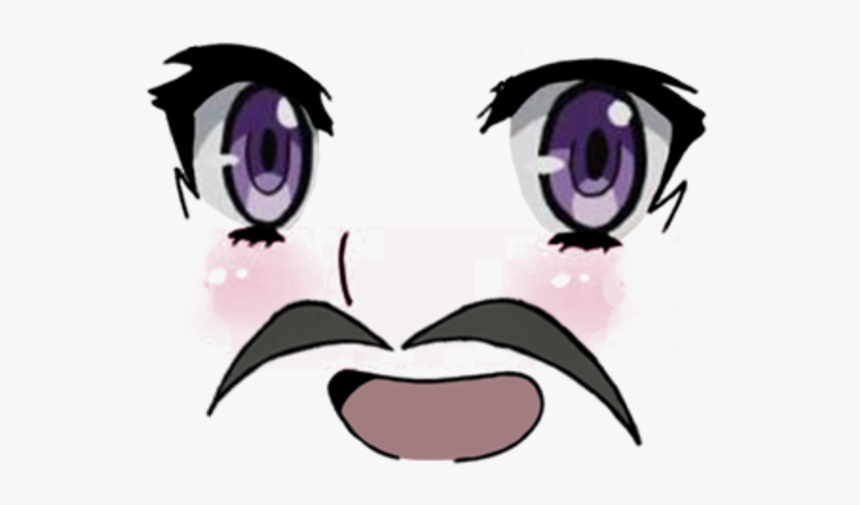 Face Purple Eye Nose Violet Head Organ - Anime Girl Face Transparent, HD Png Download