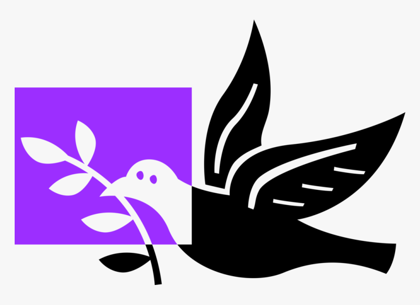 Vector Illustration Of Dove Bird With Olive Branch, HD Png Download