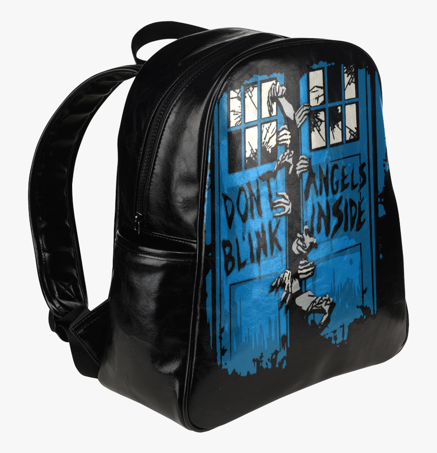 Doctor Who Weeping Angels Print Leather Backpack Casual, HD Png Download