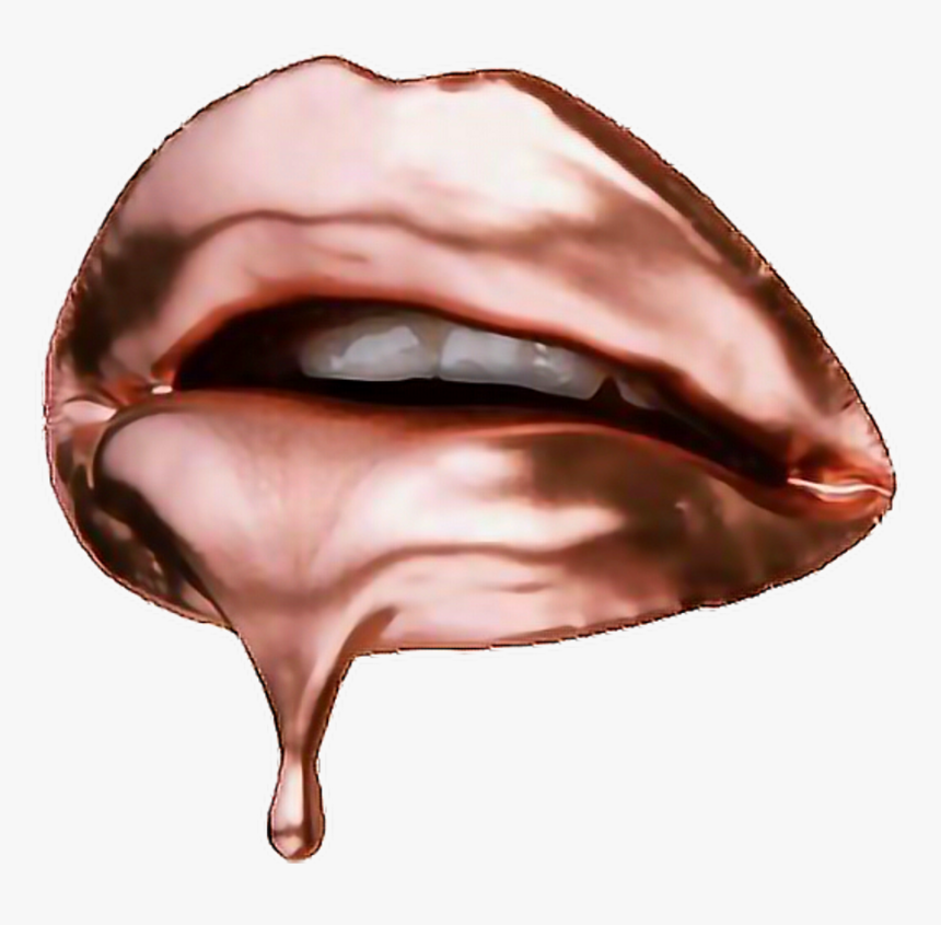 #dripping #rosegold #lips #kiss #lipstick, HD Png Download