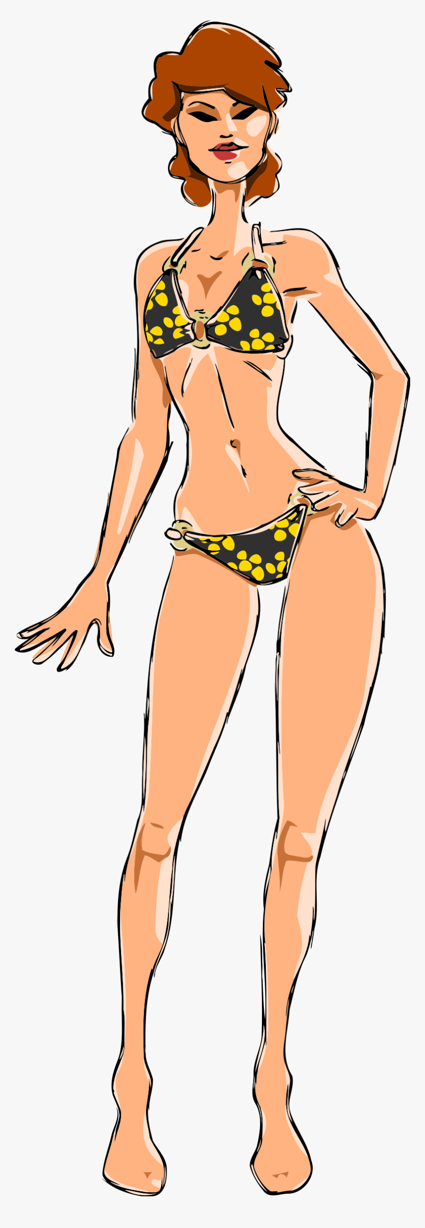Woman In Bikini 3 Clip Arts - Clip Art Of Women In Bikini, HD Png Download