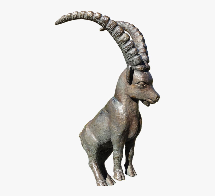 Capricorn, Bronze Statue, Animal Figure, Metal, Bronze - Goat Statue Transparent, HD Png Download
