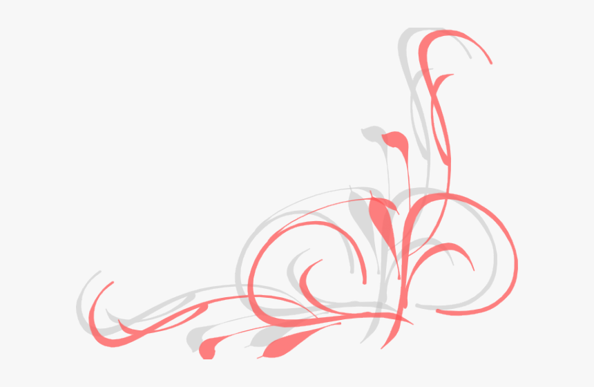 Swirls Clipart Coral - Coral And Mint Border, HD Png Download