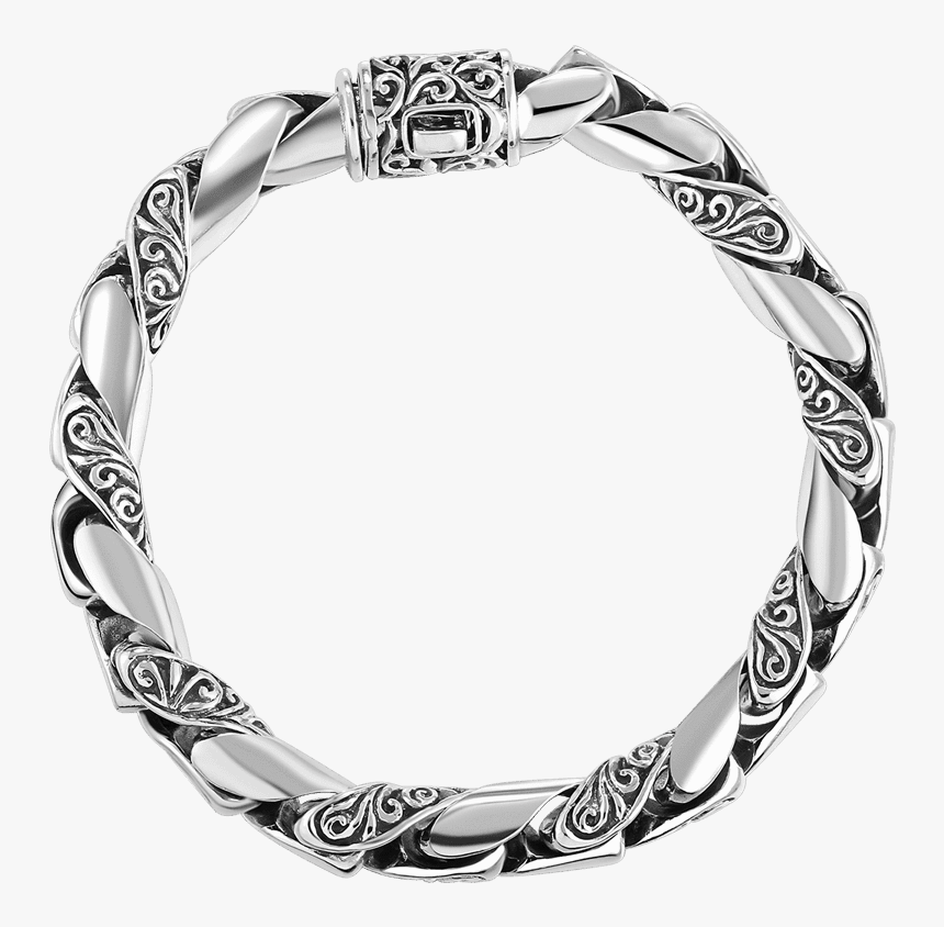 Swirling Wind Limpid Silver Luxury Bracelet - Bracelet In Hand Clipart Black And White, HD Png Download