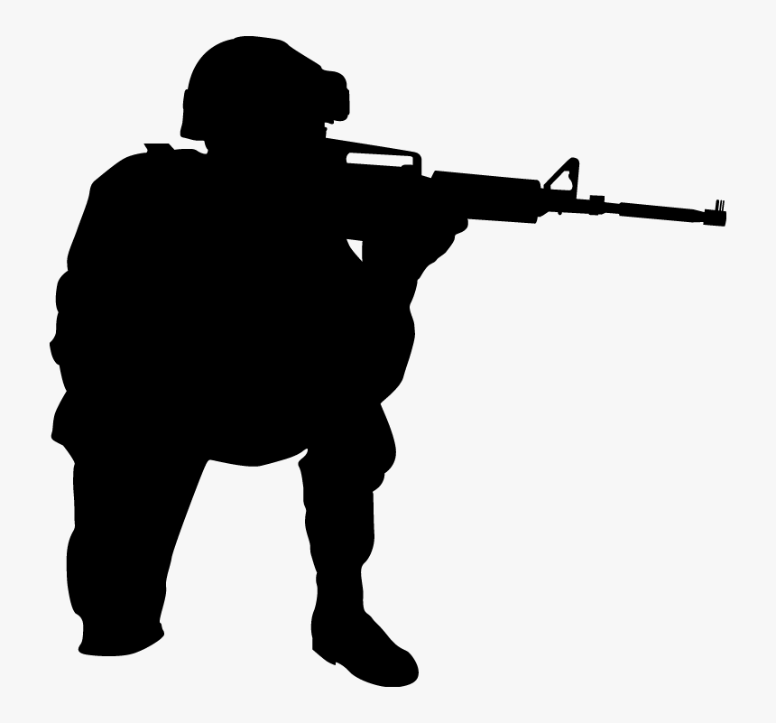 Soldier Wall Decal Sticker Military - Black Soldier Cut Out, HD Png Download