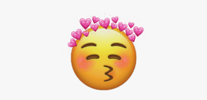 #kiss #emoji #kissemoji #blush #heartcrown - Smiley, HD Png Download