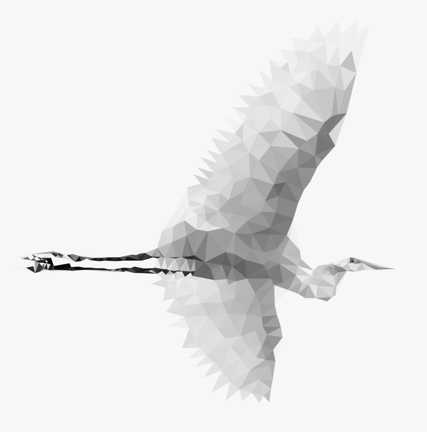 Siberian Crane Mosaic Transprent - Great Blue Heron, HD Png Download