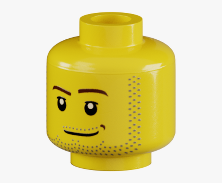 Genuine Lego® Head With Stubble Plastic Bottle, HD Png Download