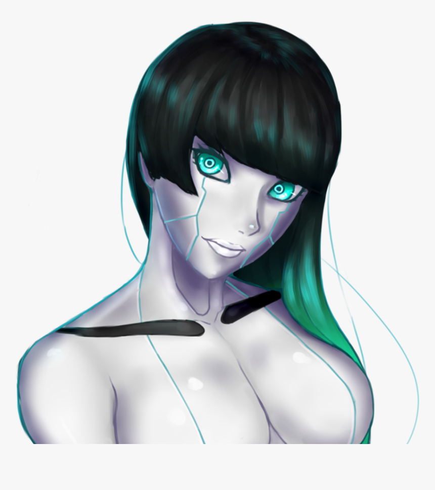 Face Hair Human Hair Color Nose Head Beauty Black Hair - Sexy Anime Robot Girls, HD Png Download