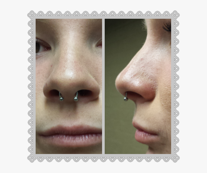 A Healed Septum Piercing I Did Several Months Ago On - Close-up, HD Png Download