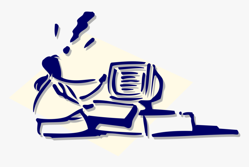 Vector Illustration Of Office Worker Frustrated By, HD Png Download