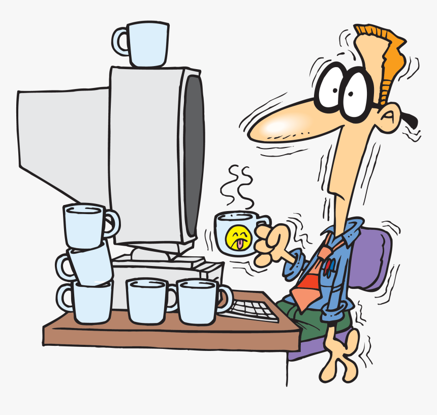 Две Чаши Кафе На Ден Е Причина Инконтиненция На Урината - Cartoon Man Drinking Coffee, HD Png Download