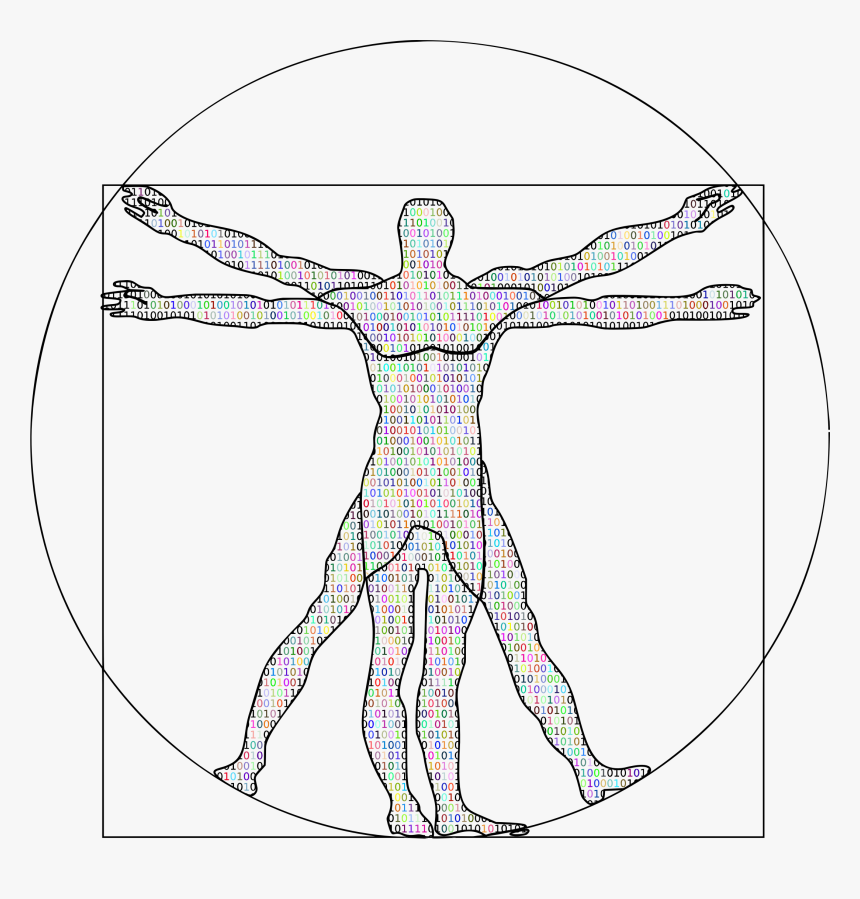 Prismatic Binary Vitruvian Man Clip Arts - Digital The Vitruvian Man, HD Png Download