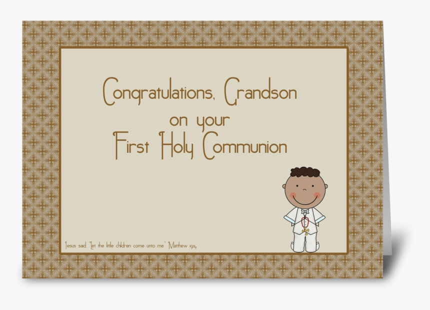 Holy Communion Congrats Grandson Greeting Card - Ucapan Untuk Komuni Pertama, HD Png Download