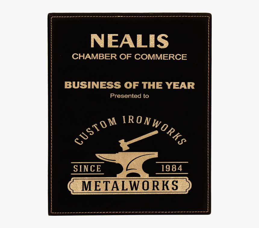 Black & Gold Leatherette Plaque - Book Cover, HD Png Download