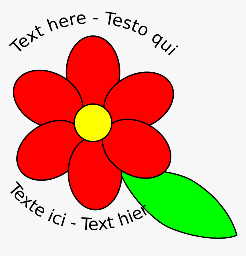 Flower Six Red Petals Clip Arts - Outline Of A Red Flower, HD Png Download
