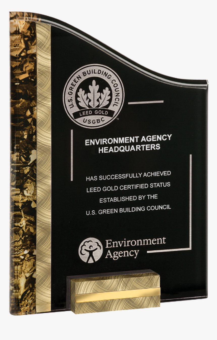 Gold & Black Sunray Acrylic Award With Base, HD Png Download