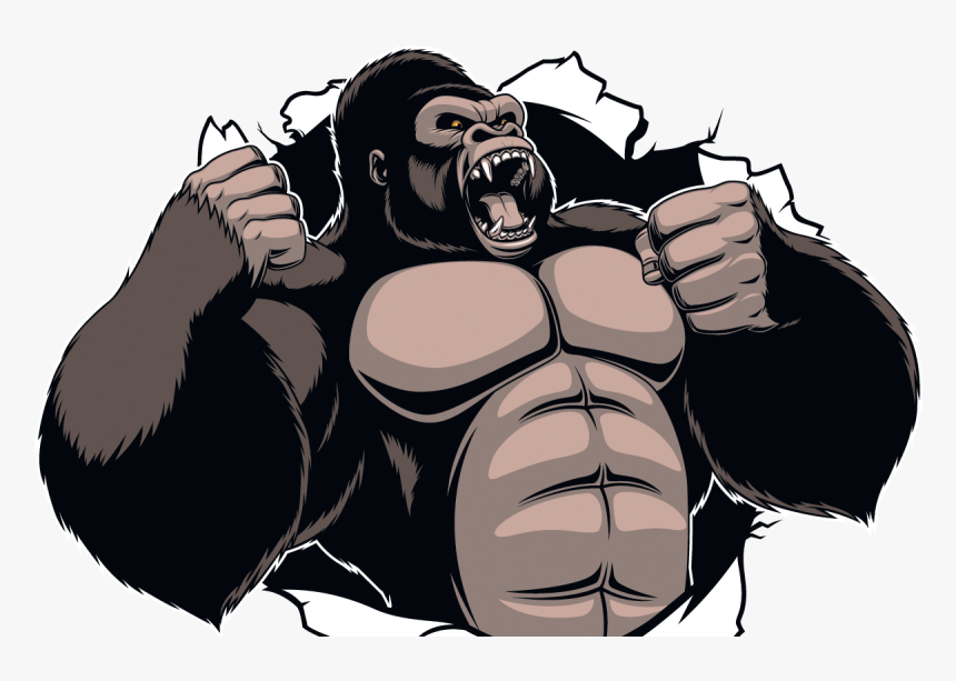 Transparent Cute Gorilla Clipart - Fierce Gorilla, HD Png Download
