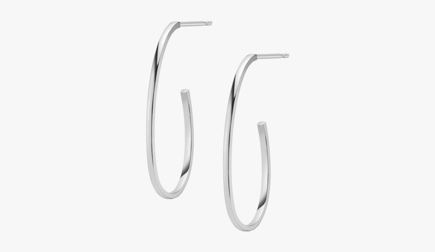 Aurate Oval Swoosh Hoop Large In Gold/ White - Earrings, HD Png Download