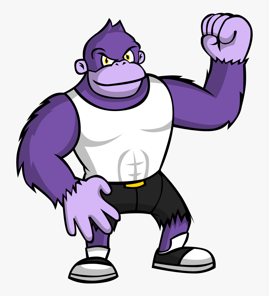 Gorilla Vector Muscular - Cartoon, HD Png Download