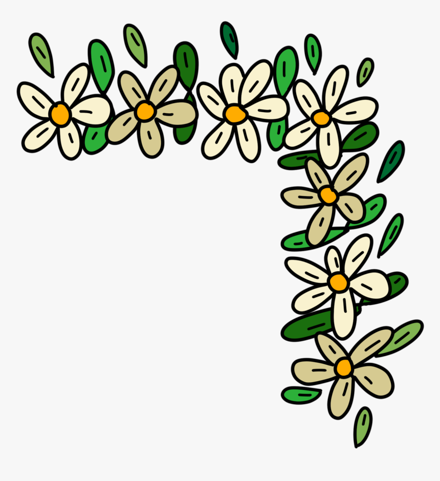 Corner Flowers, Daisies, Garland, Corner, Decorative - ตกแต่ง มุม กระดาษ Png, Transparent Png