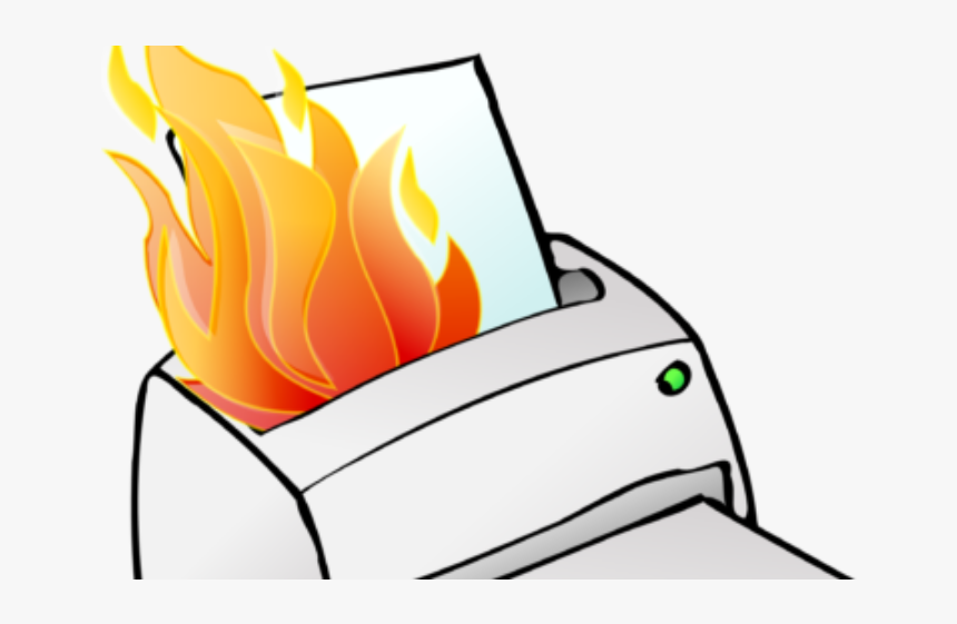 Fax Machine On Fire - Clip Art Printer, HD Png Download