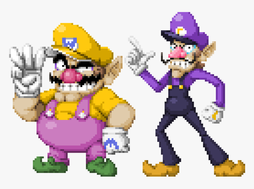 Wario &amp - Waluigi - Wario And Waluigi Sprite, HD Png Download