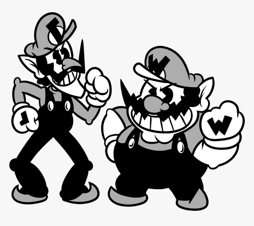 Wario Black And White, HD Png Download