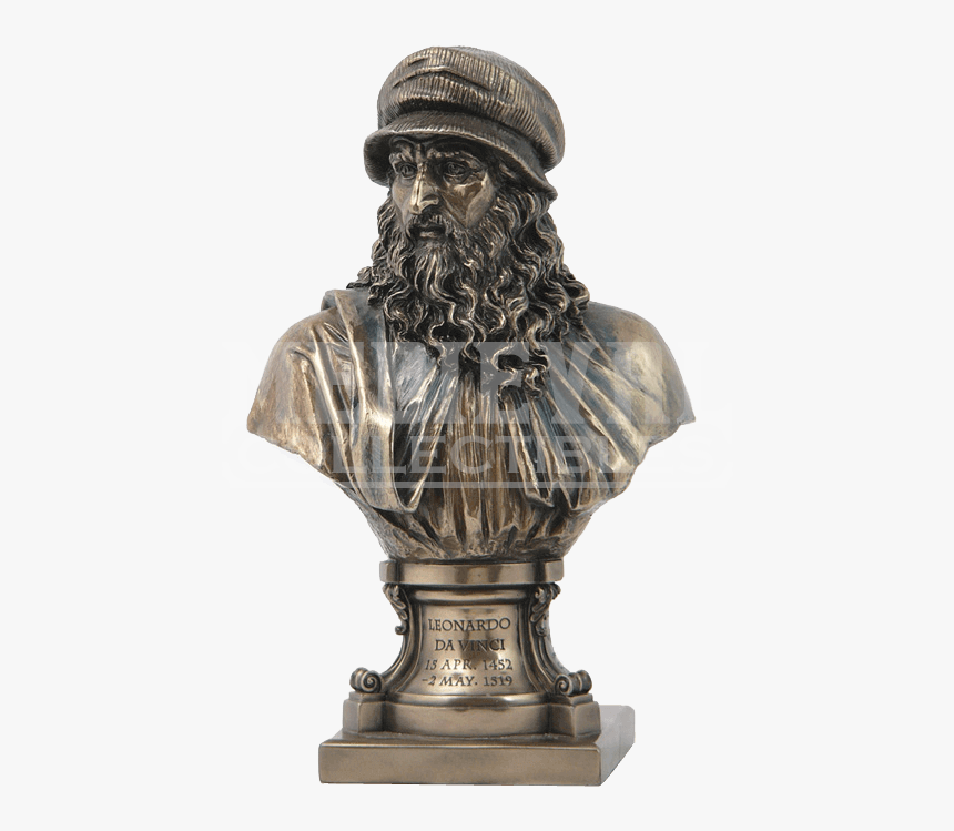 Leonardo Da Vinci Bust - Leonardo Da Vinci Sculptures, HD Png Download