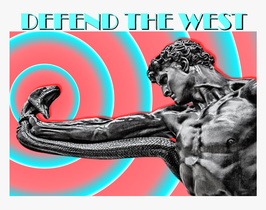 Man Fighting Snake Statue, HD Png Download